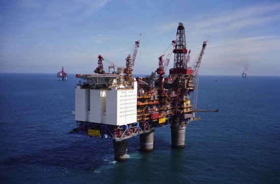 A Statoil semi-submersible oil platform off the coast of Rio A Statoil semi-submersible oil platform off the coast of Rio